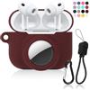 Eastcoo Custodia in silicone morbido 2 in 1 compatibile con AirPod Pro 3 e AirTag, custodia protettiva antiurto per AirPod Pro 3 con kit di pulizia e cordino per cavo dati, per uomini e donne