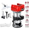 luolety Router portatile senza fili in legno per Milwaukee 18 V, 800 W, 30000 giri/min, senza spazzole, con 6 velocità, per la lavorazione del legno, con 15 punte per router con gambo da 6 mm