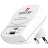 SKROSS | 1.302423 | Euro USB Charger (AC) | Caricatore da parete con Spina Italiana 1 USB C da 3A + 1 USB da 2,4A - caricatore da parete compatto - Voltaggio 100 V - 250 V