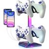 Todeco Supporto per Supporto Universale per Controller, Porta Cuffie Gaming RGB, con 10 Modalità di Illuminazione, 2 porte di Ricarica USB, per PS5 PS4 Xbox One Nintendo Switch
