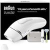 Braun Silk-expert Pro 3 Epilatore LUCE PULSATA, Alternativa al laser, Ideale per Zone Sensibili, Viso, Bikini e Ascelle, MicroHair Remover, 2 Testine, 1 Rasoio, Idea Regalo, PL3139 Bianco/Argento