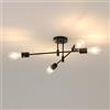 Osairous Lampadario Sputnik, Lampadario Soggiorno E27 Industriali, Plafoniera Vintage Regolabile di 180° per Soggiorno, Camera da Letto, Cucina, Corridoio, Diametro 72cm, Tutto Nero