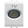 Gewiss - Presa Coassiale Tv Schermatura Classe A - Connettore IEC Maschio 9,5Mm - Diretta Con Passaggio Di Corrente - 1 Modulo - Bianco - Serie Chorus