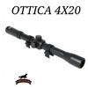 OTTICA CARABINA ARIA COMPRESSA 4X20 CON ATTACCHI CANNOCCHIALE MIRINO