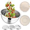 Joyfair Set di ciotole in acciaio inox con grattugia (Kaki)