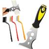 GOWTX 15-in-1 strumento per pittori in acciaio inox, strumento per pittori, raschietto per legno con pennello in nylon per strofinare la vernice (3 pezzi misti), sverniciatore per rullo di vernice