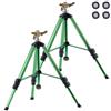 VEVOR Set di Irrigatori a Impulso su Base Treppiede 2 pezzi, Irrigatori a Treppiede a Impatto Girevole 360° da Giardino, Testine in Ottone, Altezza Regolabile a 3 Livelli Raggio di Spruzzo di 13m