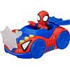 Hasbro Marvel Spidey e i suoi fantastici amici, macchina giocattolo Spidey e Web-Crawler con action figure da 7,6 cm e accessori, Hasbro,Eta 3+