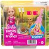 Mattel Barbie - Chelsea Avventure all`Aperto, Set con Mini Bambola Chelsea bionda con Top e Shorts a Pois, Amico Cucciolo e 5 Accessori a Tema Campeggio Inclusi,Mattel, Eta 3+