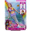 Mattel Barbie Dreamtopia Sirena Luci Scintillanti Bambola (30,4 cm, bionda) con luci che si attivano a contatto con l`acqua e capelli con ciocche rosa, Mattel, Eta 3+