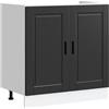 vidaXL Mobile Base lavello Porto Nero 80x46x81,5cm Legno Multistrato, Mobile Base Cucina, lavello Cucina Mobile Base, lavello Base