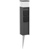 ledscom.de Paletto luminoso PODEL con picchetto a terra per esterni, 39cm, antracite, 2 prese, incl. lampadina G9, 501lm, bianco caldo