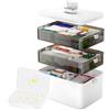 LPQKCcY Porta Medicine, 30 x 16 x 24 cm Scatola Medicinali Multifunzione Organizer Medicinali con Scomparti per casa all'aperto custodia per medicinali da viaggio all'aperto