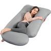GKXLH Cuscino per gravidanza a forma di J con fodera lavabile (grigio fresco)