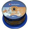 Verbatim DVD-R 4,7 GB 16x vergini full ink wide printable stampabili 120 min. in campana da 50 pezzi (43533)
