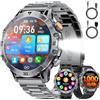 SUNKTA Smartwatch da uomo Militare 1000 mAh grande batteria da 1,7 HD Bluetooth chiamate orologio intelligente per iOS Android con torcia LED, frequenza cardiaca/monitor/contapassi, grigio
