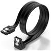 KUYIA Cavo SATA3 Cavi Dati a 7 Pin Lunghi 45cm, Diritti e Angolo retto di 90 Gradi con Blocco a Scatto Ultra Speed 6Gbps funzionano per SSD, HDD, CD-Rom, Lettori Blu-Ray Fino a Serial ATA / 600