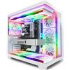 MUSETEX Y6 Case PC, con 7 Ventole PWM ARGB (Infinity Mirror) Preinstallate, Case ATX Mid Tower, Case PC Gaming con Type-C, Vetro Temperato a 270° Vista Completa,Bianco,Taglia: 42,5P x 27,5l x 39,8H cm