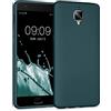 kwmobile Custodia Compatibile con OnePlus 3 / 3T Cover - Back Case Morbida - Protezione in Silicone TPU Effetto Metallizzato petrolio metallizzato
