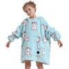 THREE POODLE Felpa Coperta Oversize Bambini, Felpa Pile Giganti con Maniche e Cappuccio, Coperta Pile con Maniche