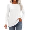 Gyabnw Magliette Maniche Lunghe Donna Tshirt Design Plissettato T-Shirt Maglie Girocollo Donna Moda Bluse Camicia Top Casual