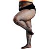 DUCMODA Queen Plus Size Collant - Collants a retina scintillante abbagliante con strass per donna - Per feste, concerti,2x color carne,3XL-4XL