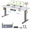 FLEXISPOT Scrivania Regolabile in Altezza 180x80 cm, 2 Motori, Piano Unico 25 mm, Memoria & Display Altezza, Ergonomica con Gestione Cavi, Ripiano Sottoscrivania, Ganci e Clip Fermacavi