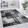 Paco Home Tappeto Grigio Salotto Vintage Pelo Corto Motivo Geometrico Astratto, Dimensione:200x290 cm, Colore:Grigio 4