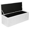 Dmora Pouf-Contenitore In Finta Pelle, Colore Bianco, cm 140 x 47 x 45, Big