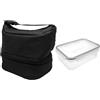 Nerthus FIH 1510 lunch bag termica tipo borsa nera con contenitore ermetico 1L doppio scomparto ideale per trabajo oficina