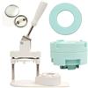 AMERICAN CRAFTS / WE R MEMORY We R Memory Keepers 660524, Macchina da stampa a bottone in carta, Bianco e verde, Compatibile con diversi materiali, Tre dimensioni, Include materiali per 5 badge