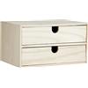 Artemio Blocco in Legno 2 cassetti 24 x 16 x 13,3 cm