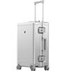 LEVEL8 Valigia Bagaglio a Mano Alluminio Rigido Trolley 20, Elegante Valigia Trolley con Rotelle Girevoli e Lucchetto TSA Integrato, 56cm, 35.5L, Argento