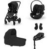 Cybex Gold Promozione "SET M" Trio Cybex Balios S Lux con Cloud G + Base Auto e Adattatori con Marsupio Amya Esclusivo (opzionale) Moon black Marsupio Incluso
