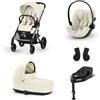 Cybex Gold Promozione "SET M" Trio Cybex Balios S Lux con Cloud G + Base Auto e Adattatori con Marsupio Amya Esclusivo (opzionale) Seashell beige Marsupio Incluso