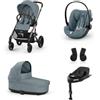 Cybex Gold Promozione "SET M" Trio Cybex Balios S Lux con Cloud G + Base Auto e Adattatori con Marsupio Amya Esclusivo (opzionale) Stormy blue Marsupio Incluso