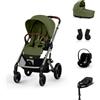 Cybex Gold Promozione "SET M" Trio Cybex Balios S Lux con Cloud G + Base Auto e Adattatori con Marsupio Amya Esclusivo (opzionale) Moss green Marsupio Incluso