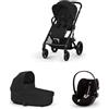 Cybex Gold Promozione "SET S" Trio Cybex Balios S Lux con Cloud G con Marsupio Amya Esclusivo (opzionale) Moon black Marsupio Escluso