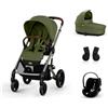 Cybex Gold Promozione "SET S" Trio Cybex Balios S Lux con Cloud G con Marsupio Amya Esclusivo (opzionale) Moss green Marsupio Escluso
