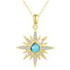 REDSUN Collana con pietra di luna S925, in argento Sterling a ottanta punte, con ciondolo a forma di stella, platino/oro/oro rosa, per donna, ragazza, mamma, figlia, moglie, regalo, Argento sterling