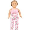 DUORUIMI Vestiti estivi della bambola con top delle spalline e dei pantaloni con stampa floreale per bambola American Girl da 18 pollici