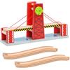 Mirthben Ponte levatoio per treni in legno, compatibile con tutti i sistemi ferroviari