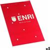 ENRI Block Notes ENRI Rosso A4 80 Pagine 4 mm (5 Unità )