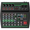 Yamnweo Nero MW-6 6 Canali Professional DJ Audio Mixer Controller Mixer Portatile con DSP 99 Preset Effetti per Live Streaming, Podcasting, Home Party