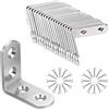 xinsheng 20 staffe per legno, 40 x 40 mm, ad angolo, in acciaio inox, 90 gradi, supporto angolare e staffa a L con viti, per sedie e librerie