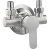 Cloudpower Rubinetto per doccia da bagno a parete, rubinetto dell'acqua in acciaio inossidabile 304, valvola con maniglia in metallo miscelatore acqua calda e fredda