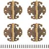 Xiciki 4 Pezzi Cerniera Mobili Antiche Cerniere, Cerniera Porta Armadio Vino Piano con 24 viti, Cerniere Vintage Bronzo per la Decorazione di Armadi Porte in Legno, Librerie