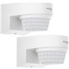 Oktaplex motion Oktaplex EVA, 2 sensori di movimento per esterni, 14 m/240 gradi, sensore PIR, da parete, IP65, sensore di movimento, bianco
