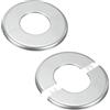 M METERXITY 2-Pack Flangia A Parete Divisibile, Per Tubo Con Diametro Esterno 2 Pollici/50mm Piastra Rotonda ABS Autoadesiva Copritubo Per Acqua/Rubinetti [Tono Argento]
