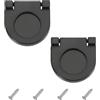 PATIKIL 1.4 Pollice (35 Mm) Anello A Scomparsa 2 Pcs Maniglia Cassetto Basso Profilo Maniglia Ribaltabile Cassetto In Lega Di Zinco Con Viti Per Mobili Armadi Comò, Nero